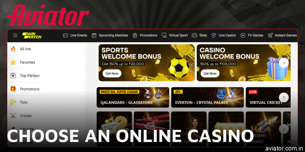 Select a trusted gambling platform to start your Aviator journey.