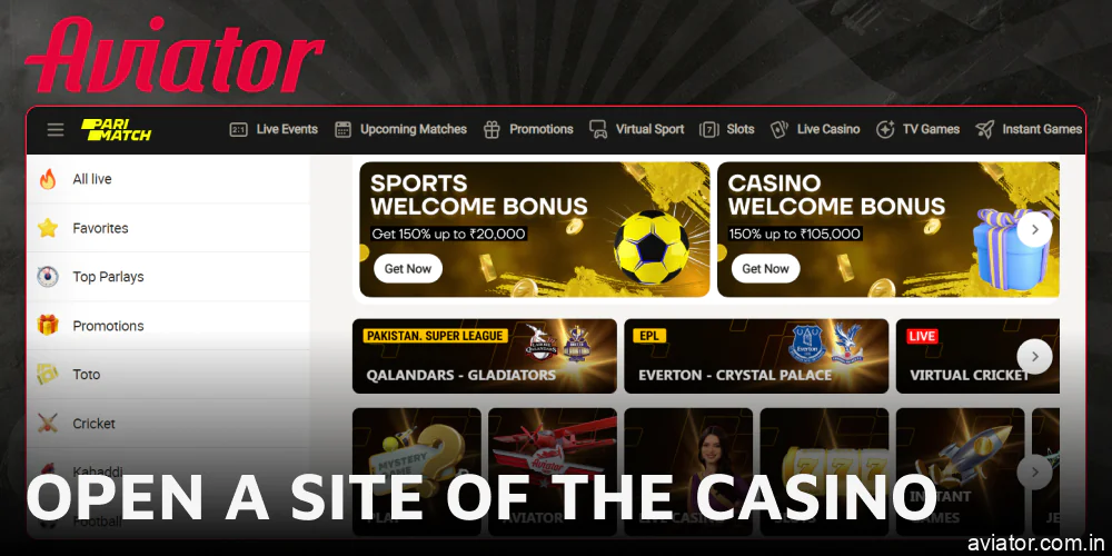 Head over to the casino's homepage to launch the Aviator demo version.