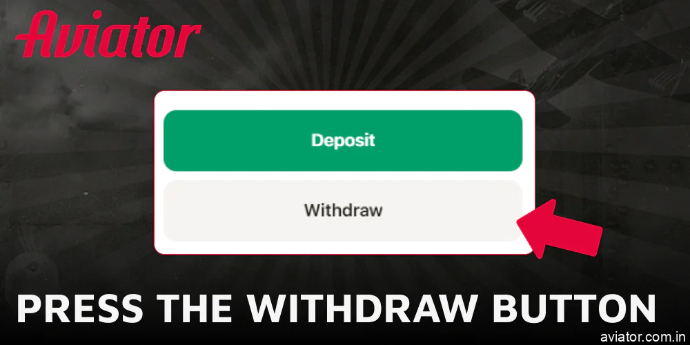 Initiate your Aviator cash-out by clicking the Withdraw button.