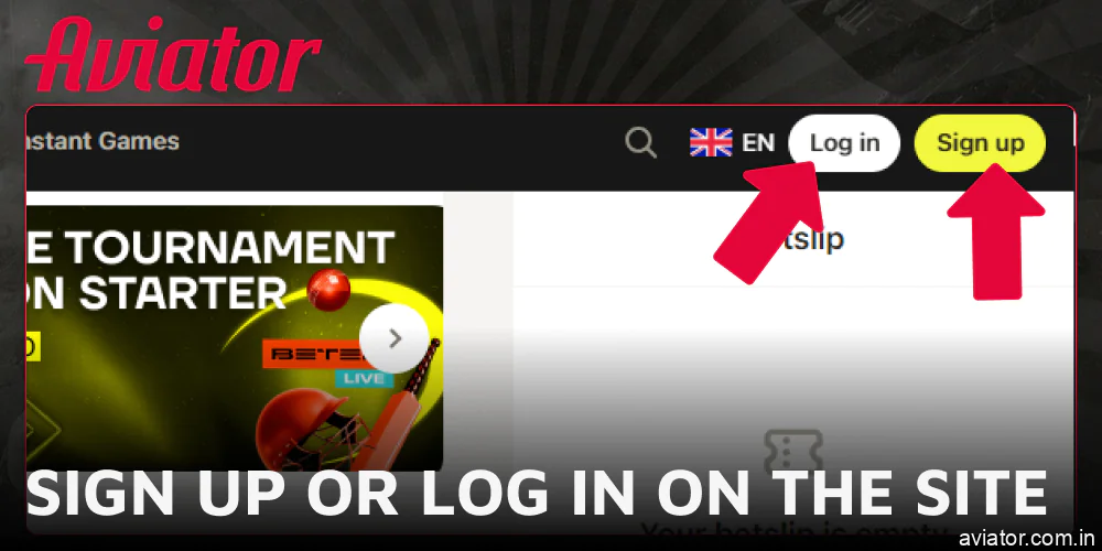 Access your account on the site to begin playing Aviator.
