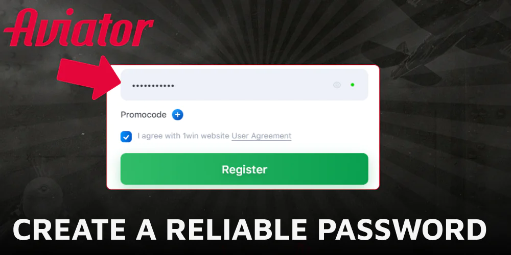 Set up a secure password to protect your Aviator account