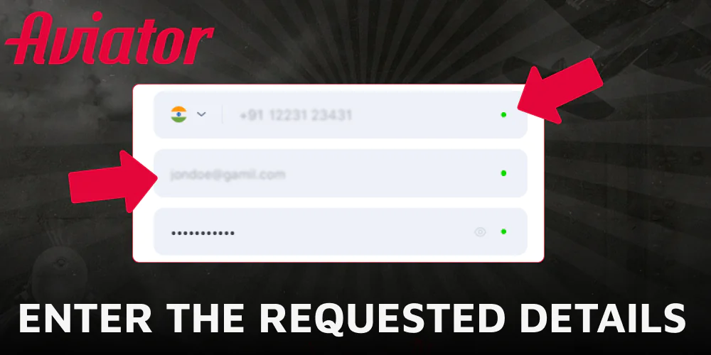 Provide the necessary details to complete your Aviator account setup