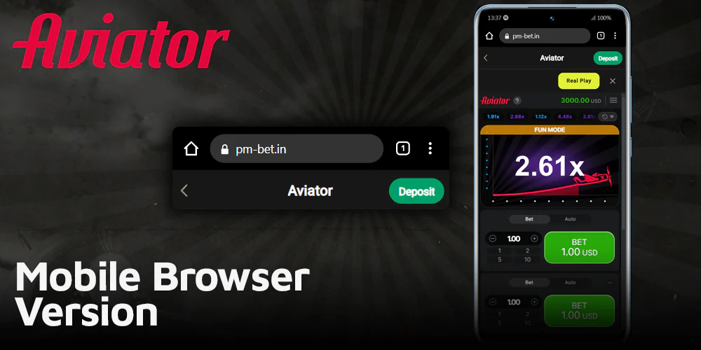 Play Parimatch Aviator via Mobile Browser