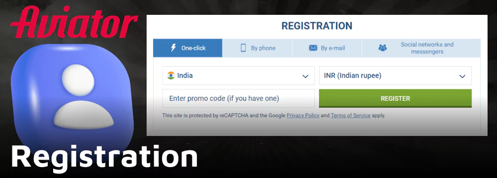 Signing up to play 1xbet Aviator