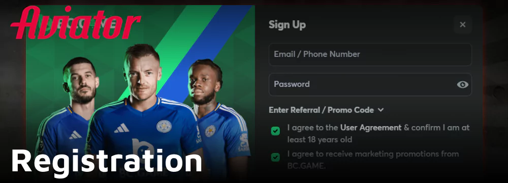Registration Guide for BC.Game Aviator