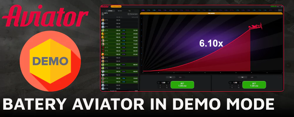 Free-to-play Aviator demo at Batery Casino