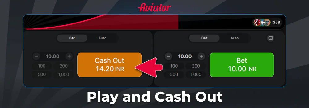 Cash out winnings in Aviator